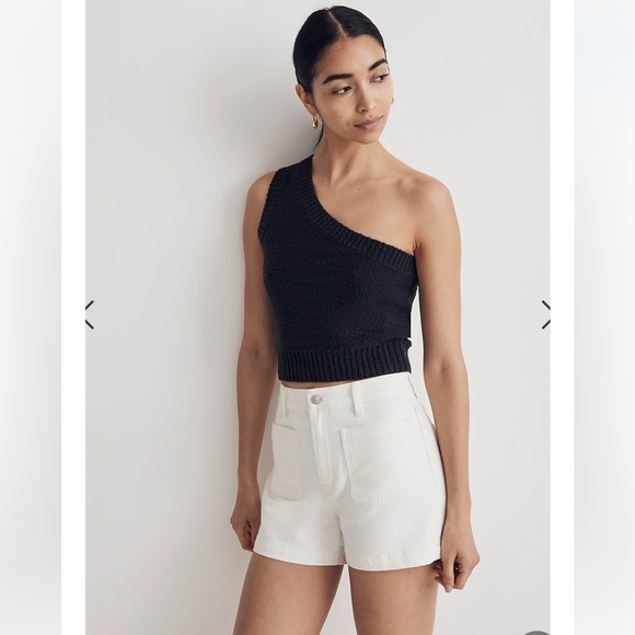 NWT Madewell Patch Pocket Denim Shorts in Tile White Size 31 - Picture 12 of 13